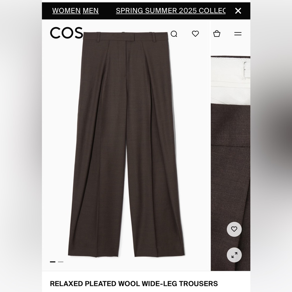 COS relaxed wool-blend wide-leg pants
